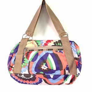 LeSportsac Nylon Shoulder Bag Tote Duffle Floral